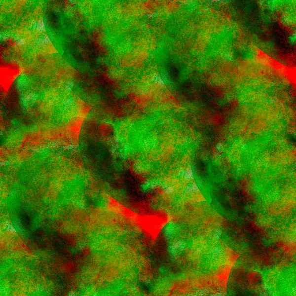 Abstrakte nahtlose grüne rote Hand bemalt Aquarell Hintergrund — Stockfoto