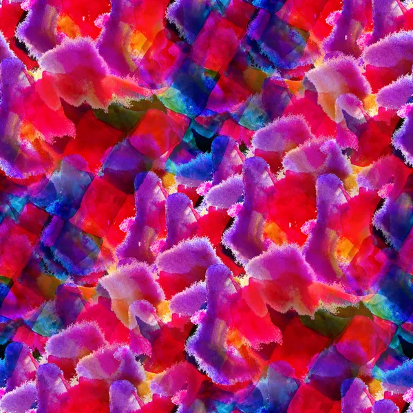 Seamless watercolor blot background raster purple red blue illus — Stock Photo, Image