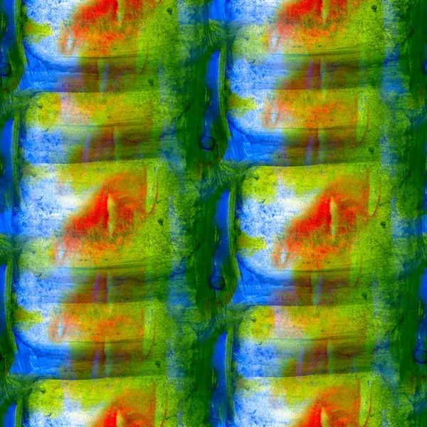 Ton grün gelb rot blau nahtlose Aquarell Tapete Pinsel s — Stockfoto