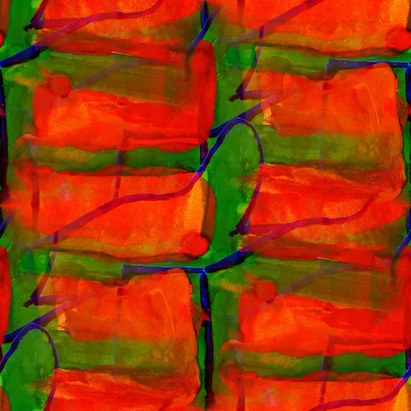 Tono senza soluzione di continuità acquerello arancione verde pennellate carta da parati — Foto Stock