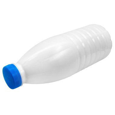 Beyaz arka plan üzerinde izole süt plastik şişe