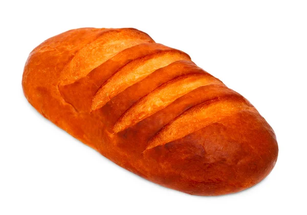 面包烘烤孤立在白色背景上的长条面包 — 图库照片