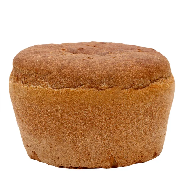 Ruso redondo pan negro aislado sobre fondo blanco — Foto de Stock