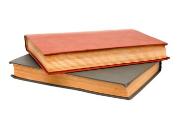 Beyaz arka plan (kırpma p üzerinde izole kahverengi ve gri eski kitap