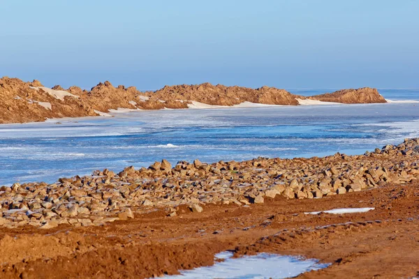 海岸的南极北极海洋水冰 — 图库照片