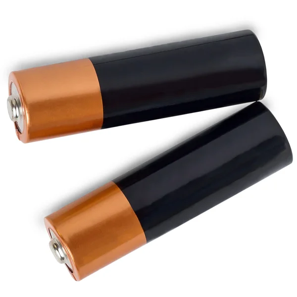 Batteri to isolert på hvit bakgrunn – stockfoto