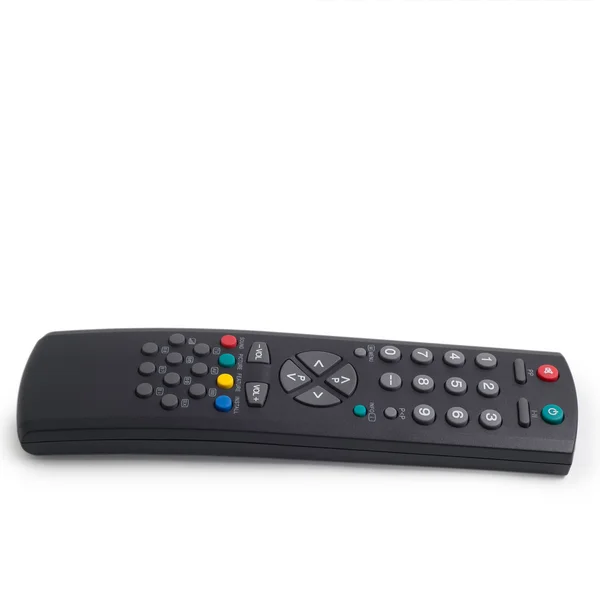 Black tv remote control isolated on white background — Stock Photo, Image