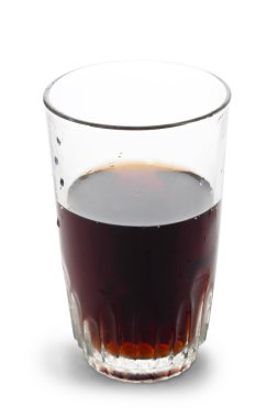 Beyaz arka plan üzerinde izole kola cam