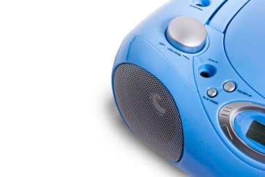 mp3 kaydedici beyaz zemin üzerine mavi