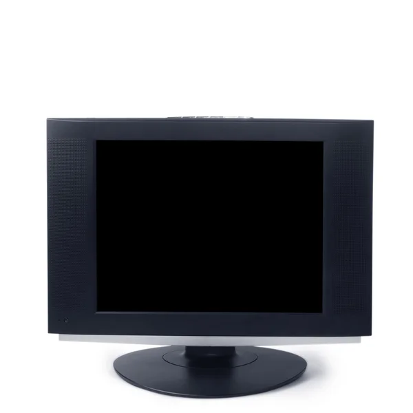 Компьютер черный экран изолирован на белом — стоковое фото
