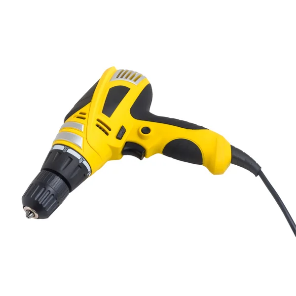 Drill tool yellow isolated — Stock Photo, Image