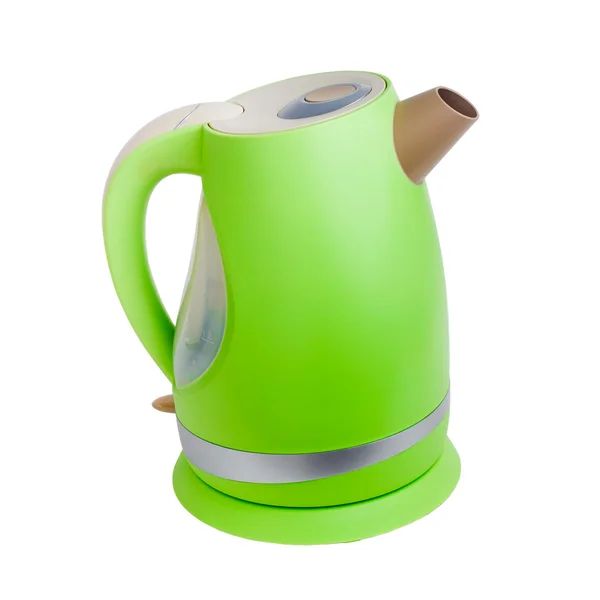 Electric kettle teapot green tea isolated on white background (c — Stock Photo, Image