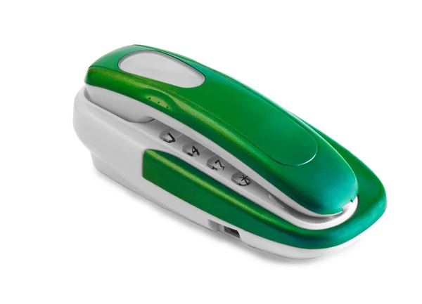 Telefono verde di chiamata comunicazione isolata su sfondo bianco — Foto Stock