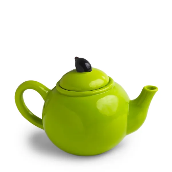 Green teapot isolated on white background — Stock Photo, Image