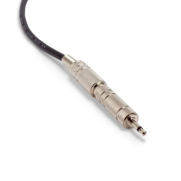 Jack macro-audiokabel geïsoleerd op witte achtergrond — Stockfoto