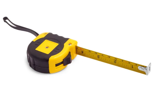 Meter roulette instrument measuring measuring tape isolated on w — Stock Photo, Image