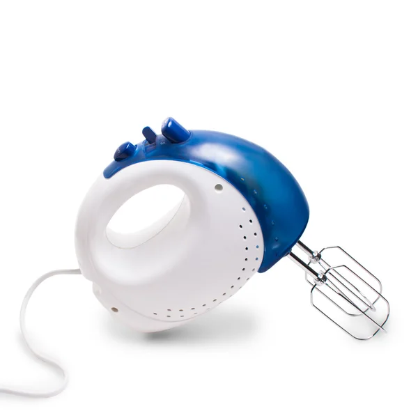 Miscelatore elettrico blu isolato su sfondo bianco con clipping p — Foto Stock