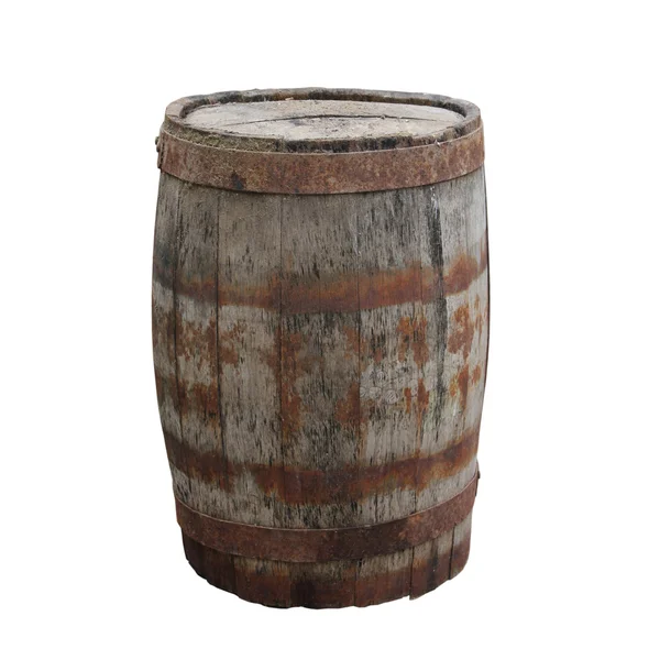 Old barrel is isolated on a white background — Stock Photo, Image