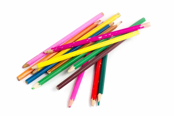 Старые цветные карандаши — стоковое фото