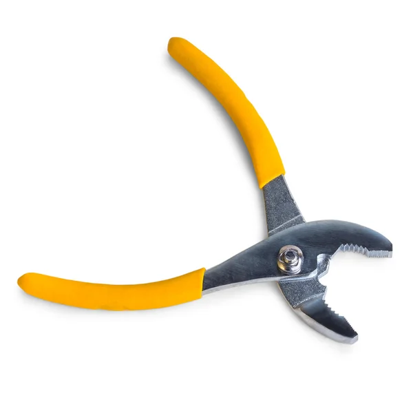 Pliers yellow isolated on white background — Stock Photo, Image