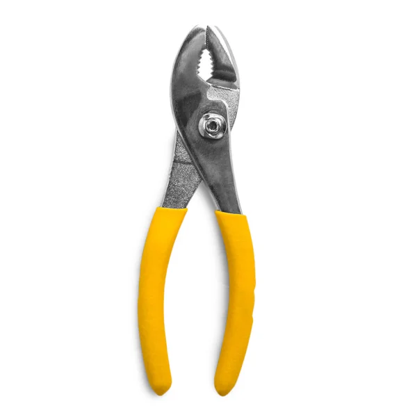 Pliers yellow isolated white — Stock Photo, Image