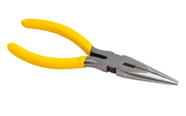 Pliers yellow tool isolated (clipping path) — Stock Photo, Image