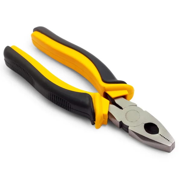 Pliers yellow tool isolated on a white background — Stock Photo, Image