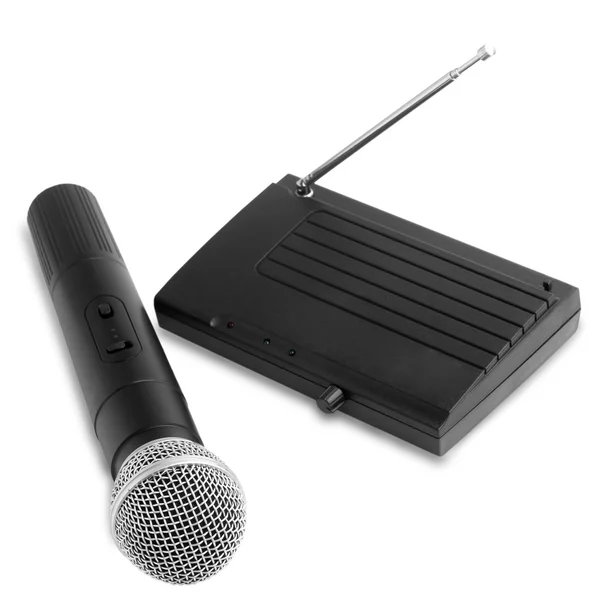 Radio wireless receiver microphone station with antenna isolated — Stock Photo, Image