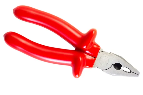 Red pliers isolated on white background — Stock Photo, Image