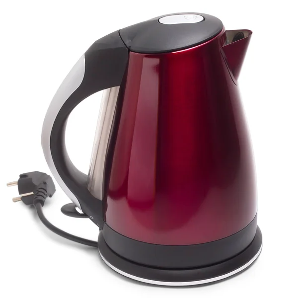 Red teapot electric kettle isolated white background — Stock Photo, Image