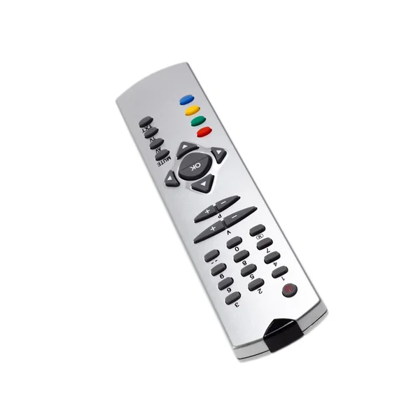 Controle remoto tv suporte de monitoramento de acesso isolado em ba branco — Fotografia de Stock