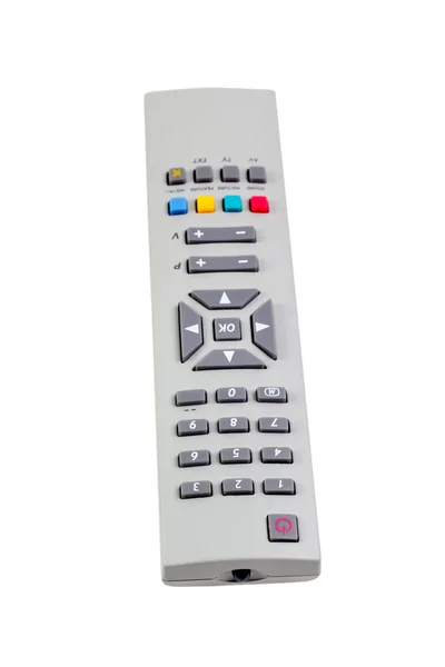 Remote control tv silver isolated on white background — Stock Photo, Image