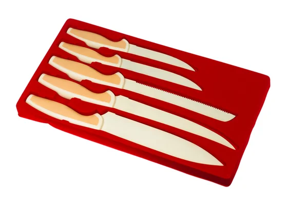Juego de cuchillos para cocina aislada (camino de recorte ) — Foto de Stock