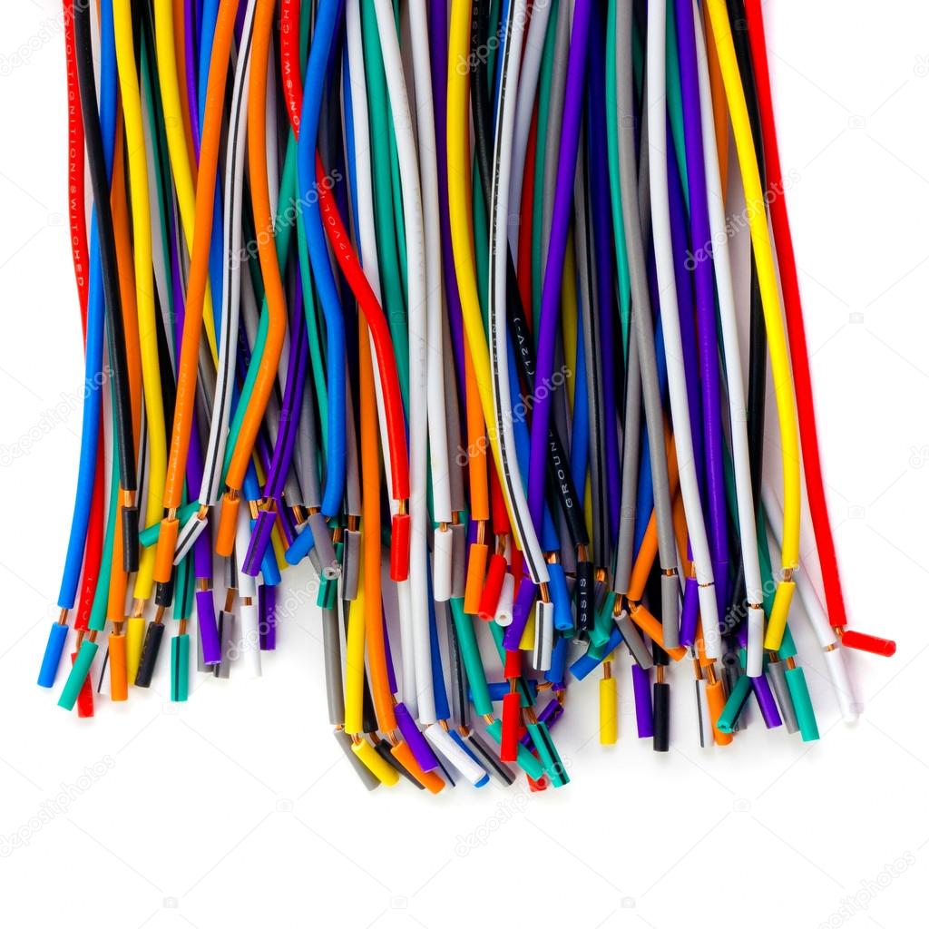 colored wires isolated on white