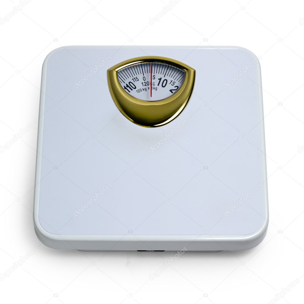 control weight by floor scale isolated dieting concept