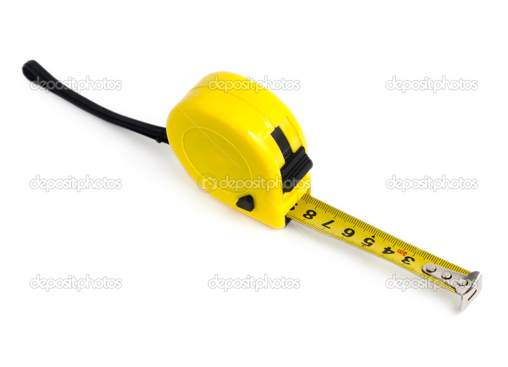 measuring instrument measuring tape on white background