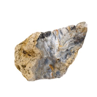 Beyaz arka plan üzerinde izole çizgili taş