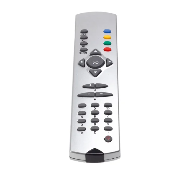 silver tv remote control isolated