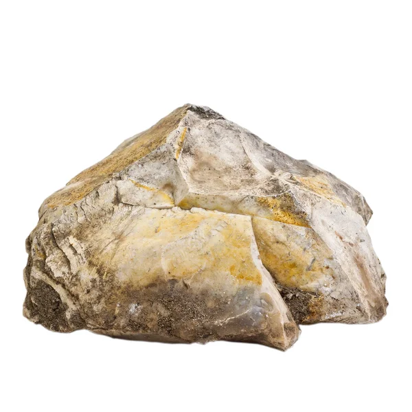 Природный камень на белом фоне — стоковое фото
