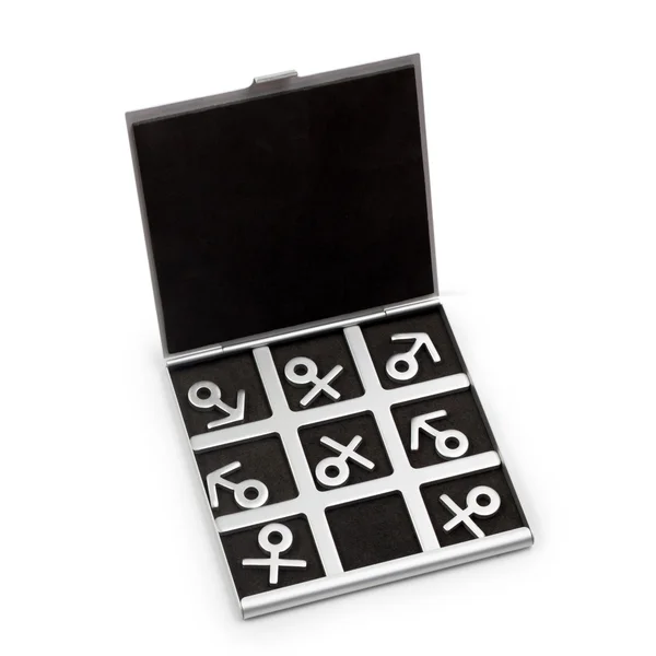 Symbols of masculine and feminine play tic tac toe — Stock Photo, Image