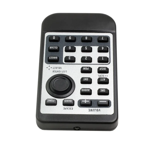 Tv black remote control car radio from isolated (clipping path) — Stock Photo, Image