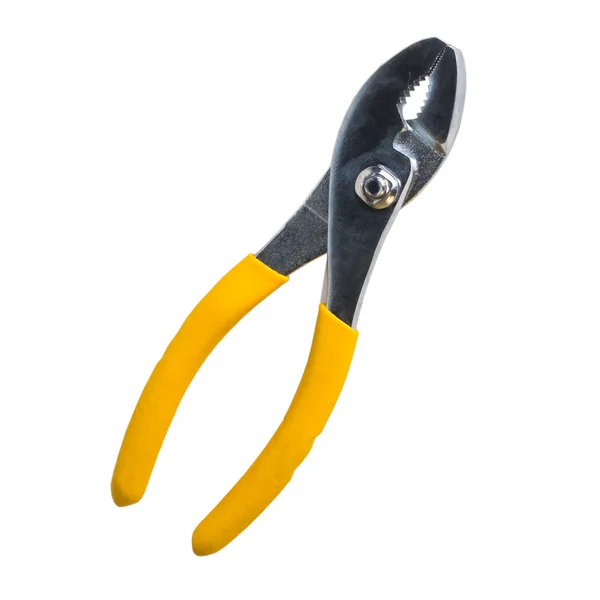Yellow pliers isolated white — Stock Photo, Image