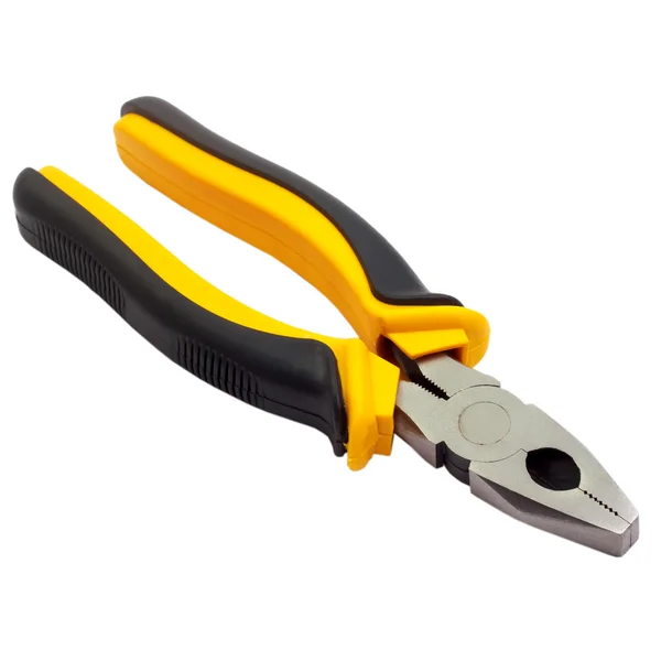 Yellow pliers tool isolated on a white background — Stock Photo, Image