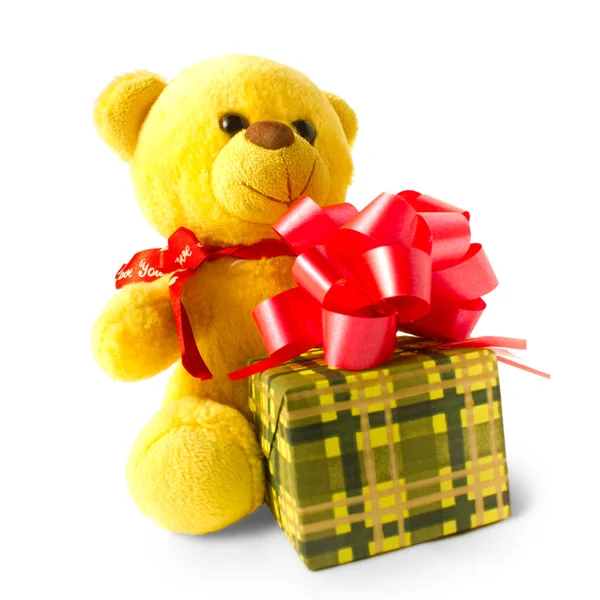 Sarı ayıcık hediye izole ile