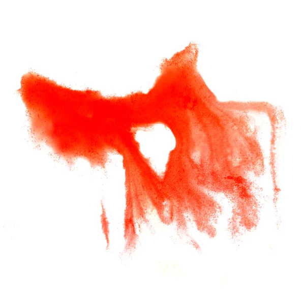 Aquarelle rouge tache main isolé tache raster illustration — Photo