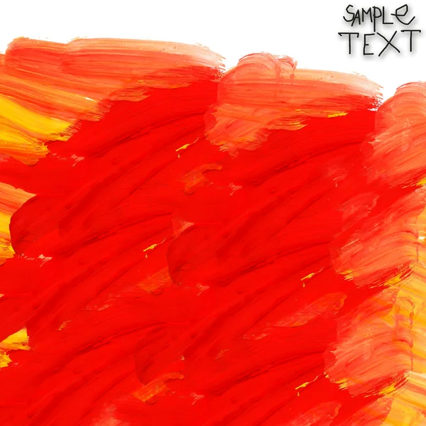 Mano rojo amarillo acuarela cepillo textura papel pintado — Foto de Stock