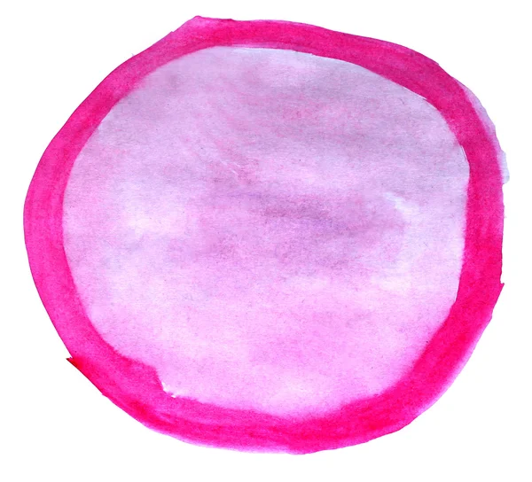 Circle pink watercolor hand isolated stain raster illustration w — Stock Photo, Image