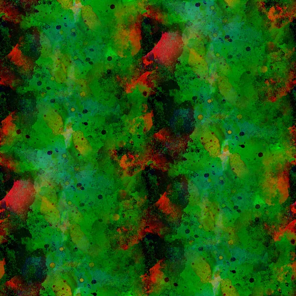 Fondo sin costuras abstracto acuarela diseño verde tinta roja — Foto de Stock