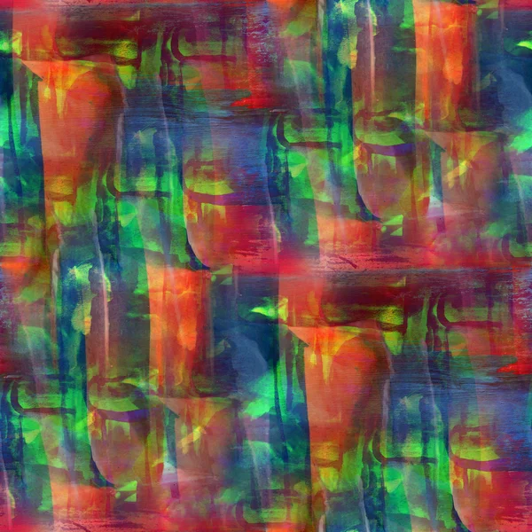 Umění zelené světlé pozadí červené modré bezešvé ručně vyráběné watercolo — Stock fotografie