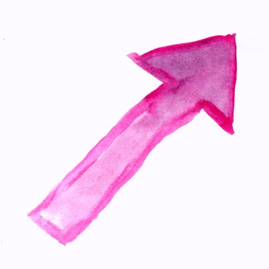 flecha Rosa acuarela icono mano aislado mancha raster illustrati